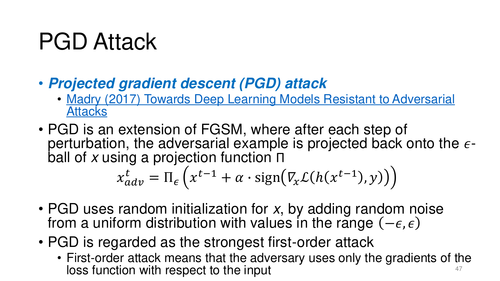 PGD 作为多步最坏扰动搜索